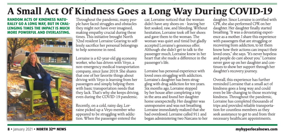 North 32nd News A Small Act Of Kindness Goes A Long Way During Covid 19 Veyo