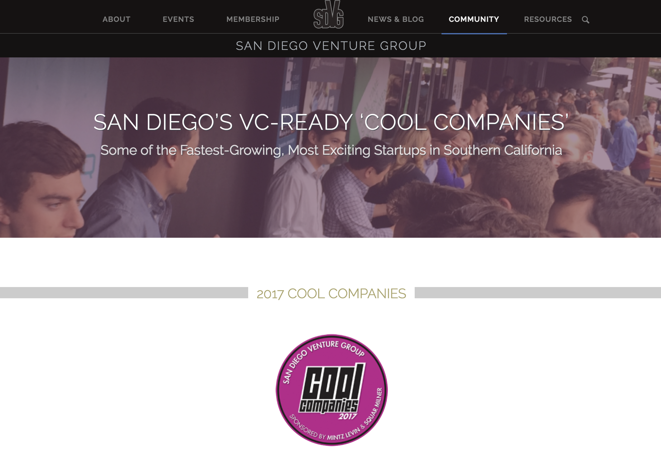 Veyo in San Diego Venture Group's Cool Company List